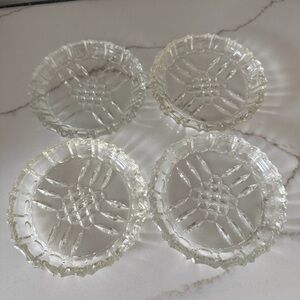 Set of Four Clear Glass Coasters